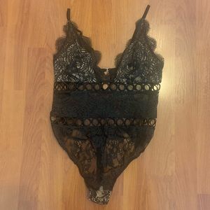 Victoria’s Secret black lace teddy bodysuit